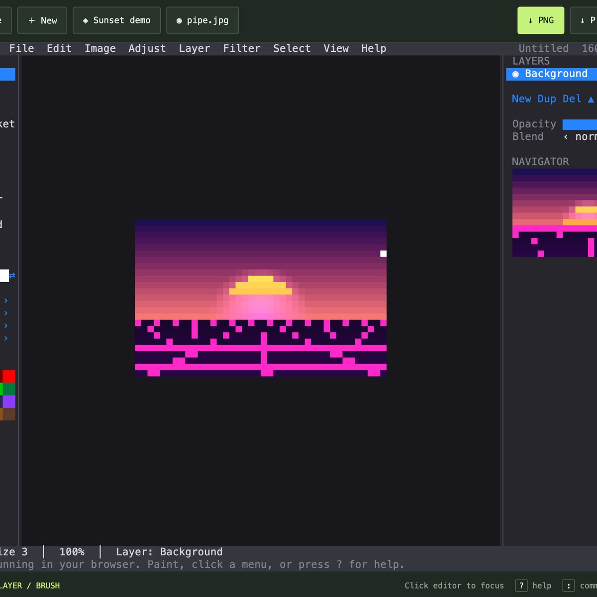 Termshop, an image editor in a terminal